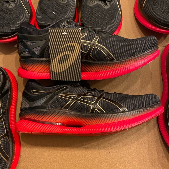 Asics Shoes Asics Womens Metaride Running Shoes Blackred Poshmark